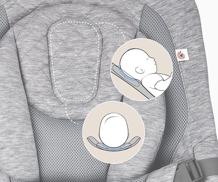 Babywippe ab Geburt Ergobaby Evolve 3-in-1 Bouncer Rücken und Beine Unterstützung