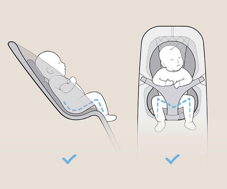 Babywippe ab Geburt Ergobaby Evolve 3-in-1 Bouncer Rücken