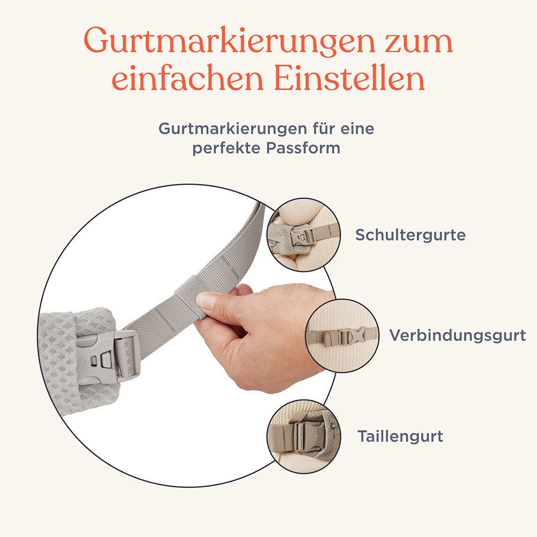 Omni Deluxe Babytrage Gurtmarkierungen